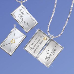 Dear Daughter Letter Of Love Gold Diamond Locket I Love you Blessing Blessed
